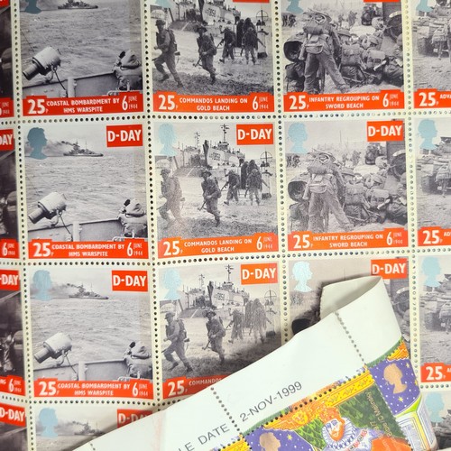 67 - A box filled with stamp sheets and first day covers including dozens o vintage English examples. Goo... 