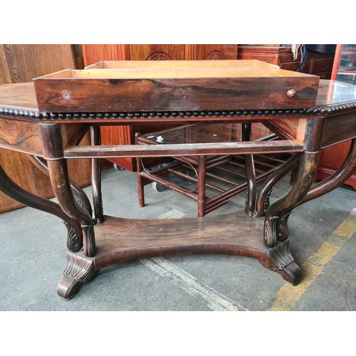 413 - Super Star Lot : A fabulous very heavy Georgian solid Rosewood  table. Featuring four sinuous legs w... 