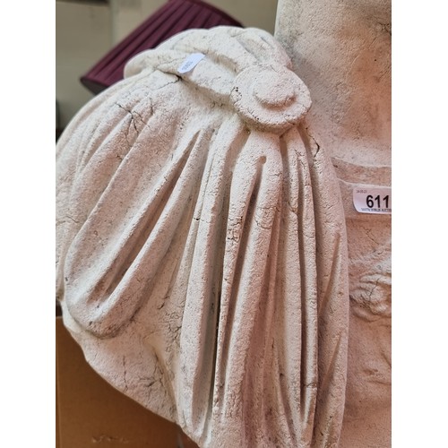 611 - Star lot : A large handsome Gladiator bust crafted from plaster. Featuring lovely detail to face and... 