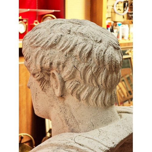 611 - Star lot : A large handsome Gladiator bust crafted from plaster. Featuring lovely detail to face and... 