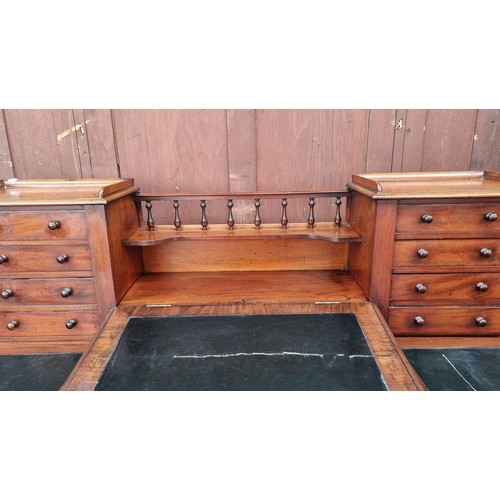 658 - Star LOT : A magnificent  large antique Victorian writer's desk with sixteen drawers to sides, a slo... 