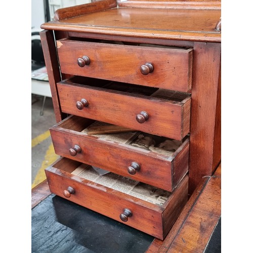 658 - Star LOT : A magnificent  large antique Victorian writer's desk with sixteen drawers to sides, a slo... 