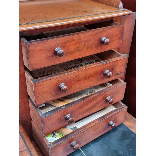 658 - Star LOT : A magnificent  large antique Victorian writer's desk with sixteen drawers to sides, a slo... 