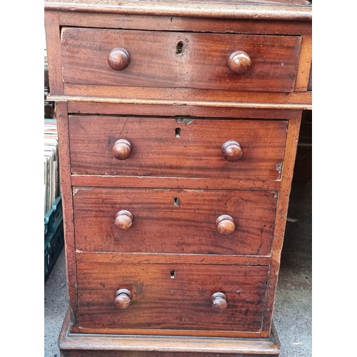 658 - Star LOT : A magnificent  large antique Victorian writer's desk with sixteen drawers to sides, a slo... 