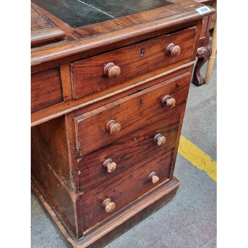 658 - Star LOT : A magnificent  large antique Victorian writer's desk with sixteen drawers to sides, a slo... 