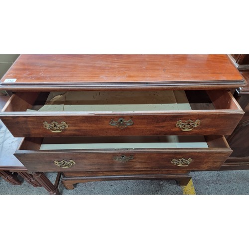 712 - Star Lot : A fabulous Georgian golden mahogany  chest of drawers with four drawers to front boasting... 