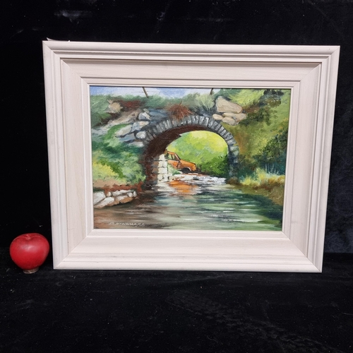 107 - A delightful original oil on canvas painting signed B. McNamara featuring a gesturally rendered scen... 