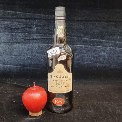 120 - A 75cl sealed bottle of W. & J. Graham's Late bottled vintage port dating to 1989.