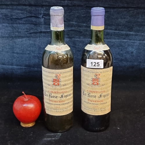 125 - Two sealed bottles of Chateau La Rose Figeau Pomerol Controlee dating to 1966.