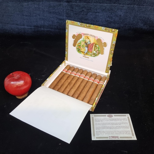 161 - A Romeo y Julieta branded box of hand made Cuban mille fleurs cigars. Nine cigars included. RRP €207... 