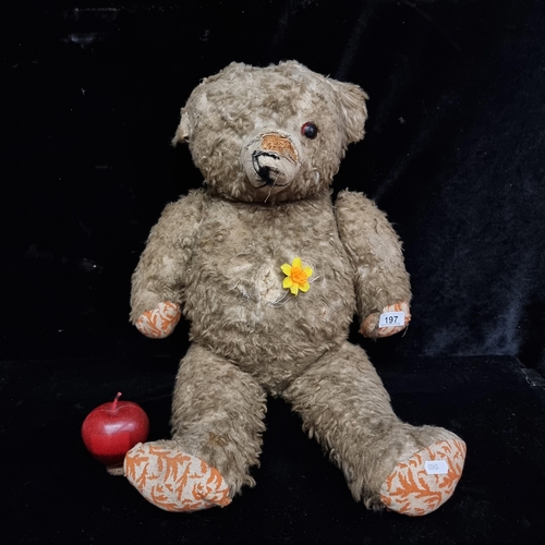 197 - A large charming vintage teddy bear dating to c.1940s and in a Merrythought style. With articulated ... 