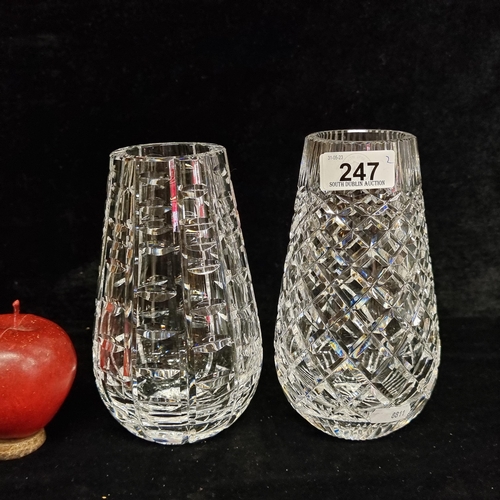 247 - Two bud vases by Waterford Crystal in the Tralee pattern and the other in the Killeen pattern. Both ... 