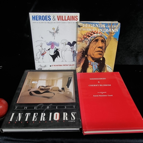 259 - Four hardback books of mixed interest including ''Legends of the American Indians'', ''Heroes and Vi... 