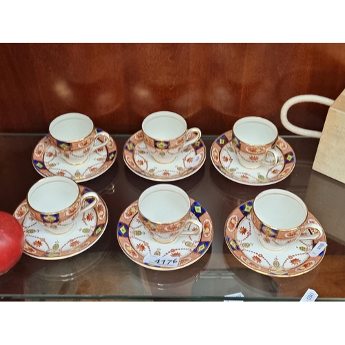 417 - A beautiful twelve piece set of espresso cups and saucers by Arklow Pottery in the striking Alton pa... 