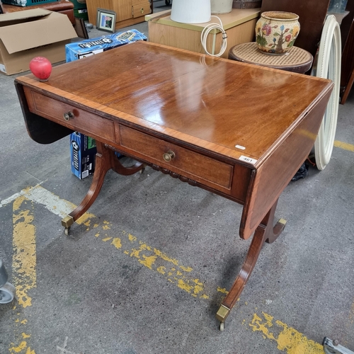 461 - Star lot : A fabulous antique drop leaf parlour table with two pull drawers to front and two dummy d... 