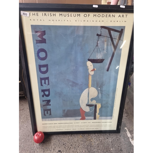 485 - A large vintage original poster for the Irish Museum of Modern Art advertising their inaugural exhib... 