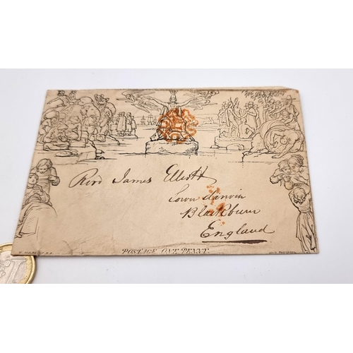 515 - A truly beautiful Great Britain courier envelope of circa 1840, this stunning example is the 2d Mulr... 