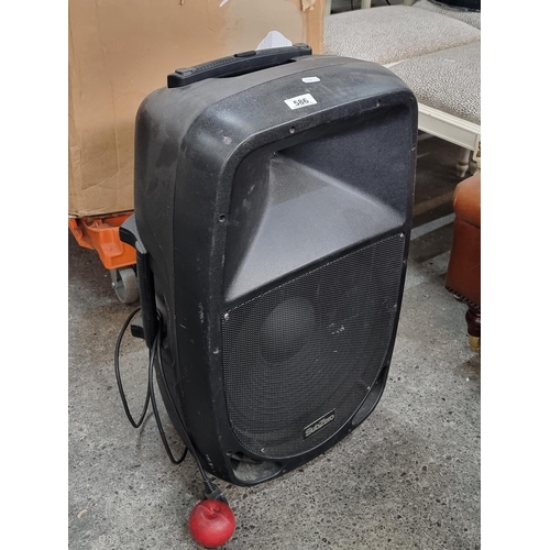 586 - A large, heavy Sub Zero portable speaker (SZPA-P15) with handle to top, multiple audio ports to back... 