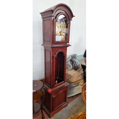 613 - Star Lot : A  fabulous tall vintage German grandfather clock with open front and lock case. Weight d... 