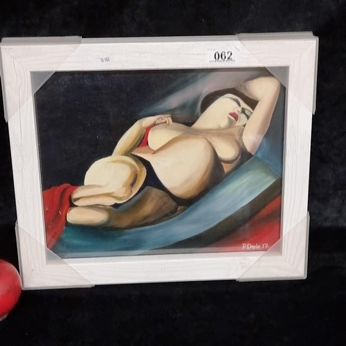 62 - A nicely rendered original oil on board painting based on the work by the famous Art Deco artist, af... 