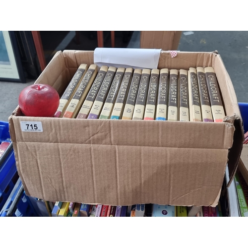 715 - A box of 15 vintage hardback books of 