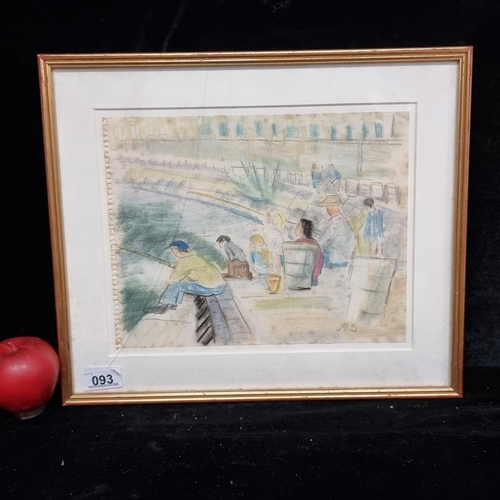 93 - Star Lot: An intriguing antique original pastel sketch titled 