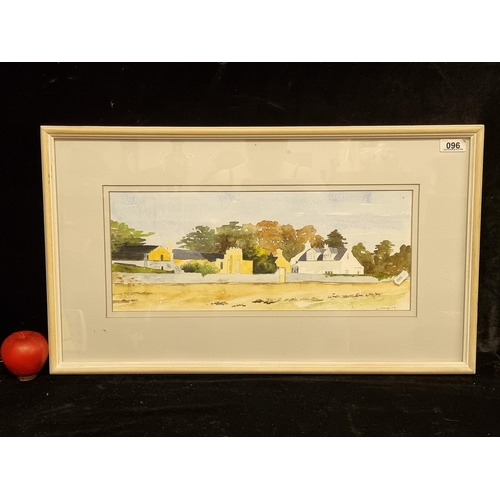 96 - A lovely original watercolour on paper painting featuring a coastal village that leads on to the sho... 