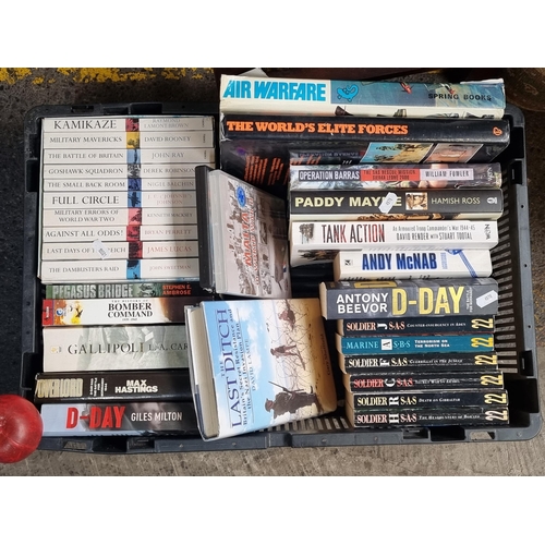 720 - A box filled with 29 books including military interest including 