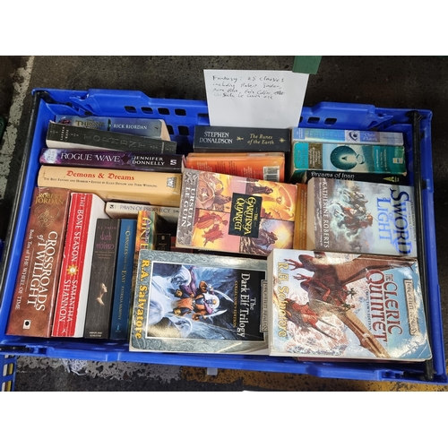 724 - A box with 28 books on fantasy including 