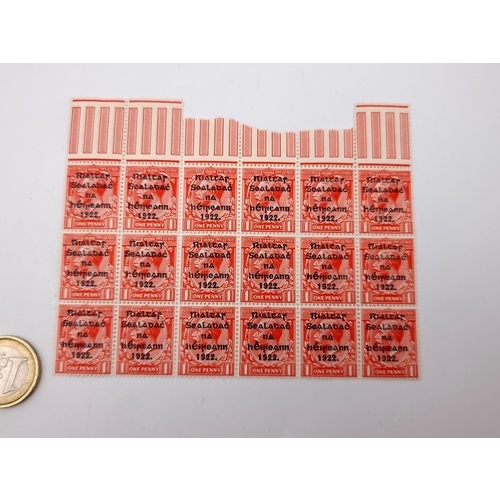 516 - A block of eighteen king George V overprints, circa 1922. These overprints are referenced to the pro... 