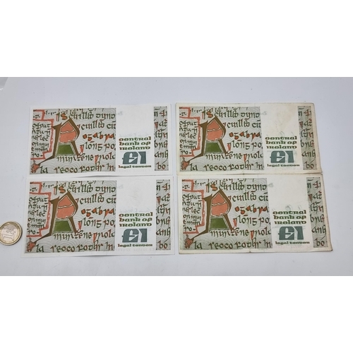 525 - Two £1 B Series consecutive banknotes with serial numbers: BKJ638002-3. Dating from 14.7.1988. Toget... 