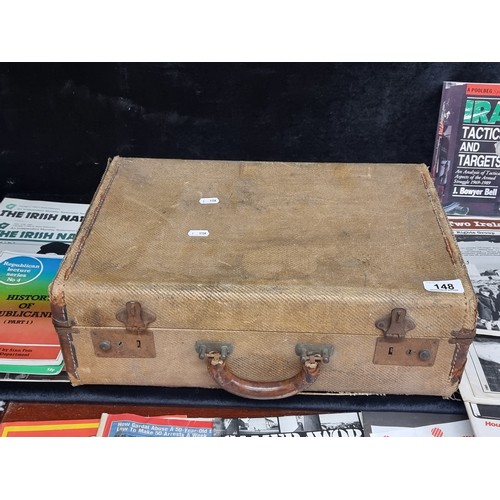 148 - A vintage suitcase containing a large quantity of vintage republican ephemra magazines. Including Ir... 