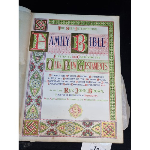 193 - Star Lot - A handsome illustrated antique bible. Titled ''The Self Interpreting Family Bible'' by a ... 