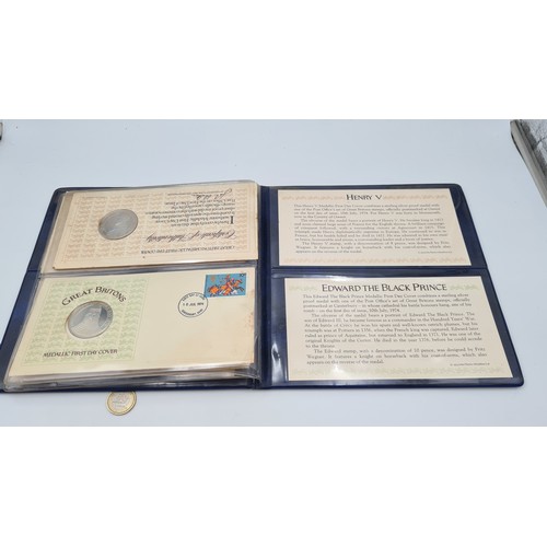 509 - Star lot : A very interesting collection of four great Britain Medallic first day covers issued by J... 