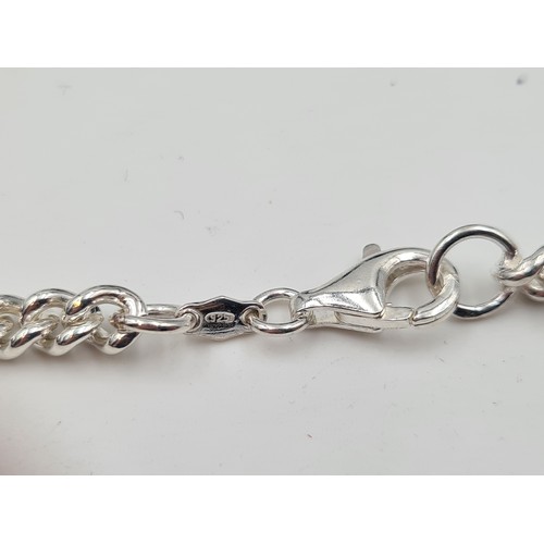 542 - An Irish silver unisex chain, set with lobster clasp. Length of chain: 56cm. Weight: 44.39 grams.