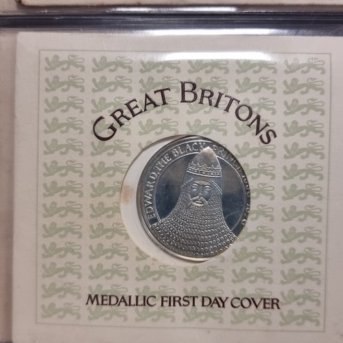 509 - Star lot : A very interesting collection of four great Britain Medallic first day covers issued by J... 