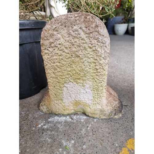 698 - Star Lot : A fabulous very heavy antique   stone garden water feature with a spout to top and a hole... 