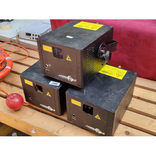 396 - Star Lot : Three LaserWorld Pro - 400G Advanced Laser Aperture light systems. With an original retai... 