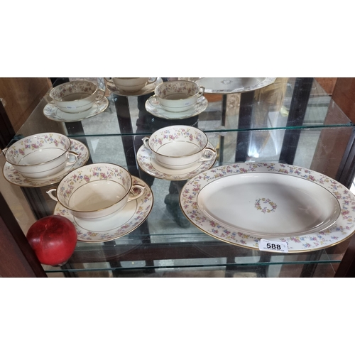 588 - Seven gorgeous pieces of American made Lamberton Ivory China in the 