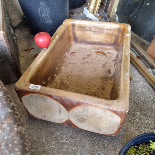 716 - A fabulous, very heavy salt glazed water trough, stamped Hurlford by Kilmarnock, c.1800. A wonderful... 