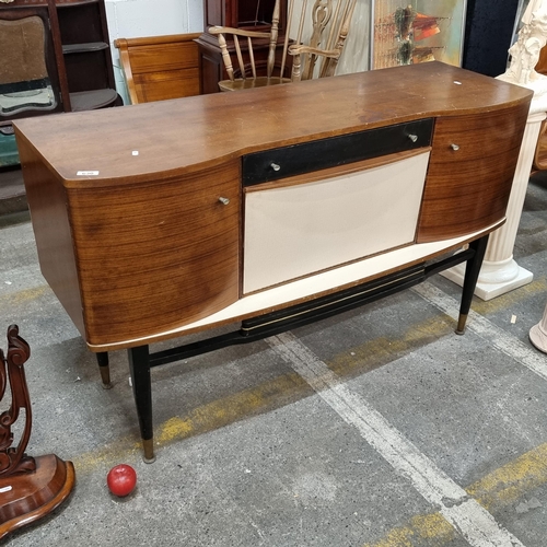 630 - Star Lot - An original vintage Mid-Century Tola wood Cocktail sideboard. This handsome drinks cabine... 