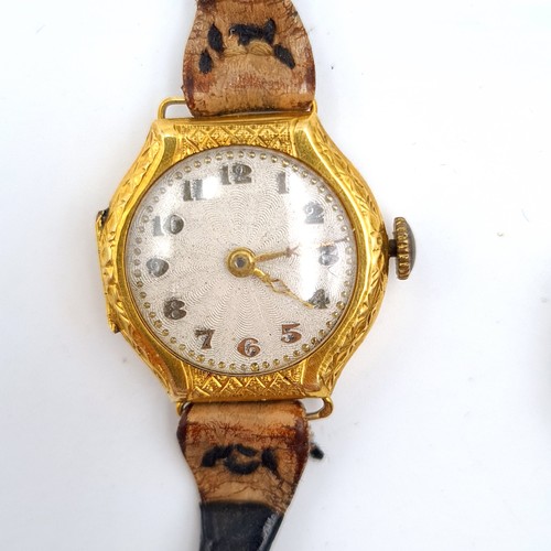 99 - A collection of two Ladies vintage and antique gold cased wrist watches, including a fabulous 14 car... 