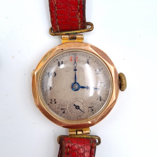 99 - A collection of two Ladies vintage and antique gold cased wrist watches, including a fabulous 14 car... 