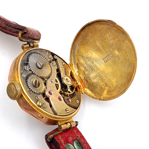 99 - A collection of two Ladies vintage and antique gold cased wrist watches, including a fabulous 14 car... 