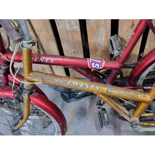 700 - Two antique Raleigh bicycles in the series Twenty. The Raleigh 'Twenty' was a small-wheeled bicycle ... 