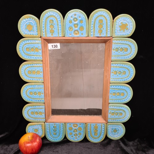 642 - Star Lot: A  very rare John Ffrench Design, Arklow Studio pottery, unusual wall-mounting mirror with... 