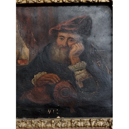 144 - Star Lot: A striking antique original oil painting originating from the Dutch school and dating to t... 