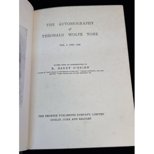 154 - A hardback autobiography of Theobald Wolfe Tone Volume 1. Edited by R. Barry O'Brien and published b... 