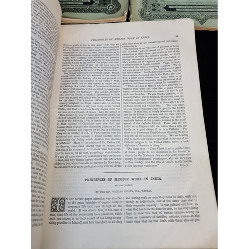 180 - Three antique volumes of the publication titled ''The Family Treasury of Sunday Reading'' dated to 1... 