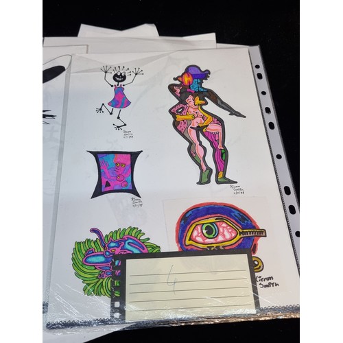 191 - A wonderful portfolio of original drawings and tattoo flashes. A brilliant selection from a tattoo a... 